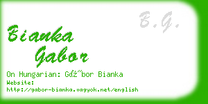 bianka gabor business card